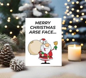 Divertida Tarjeta de Navidad Best Friends Hermano Hijo Hermana Tarjeta grosera BCR390 - Imagen 1 de 3