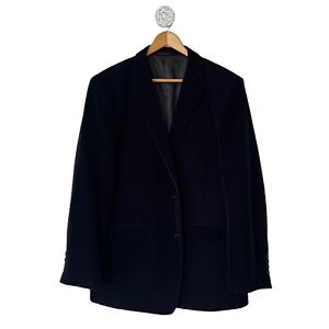 Mens Navy Blue Velvet Velour Suit Jacket Sport Coat 46R 46 R