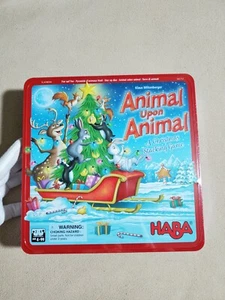 HABA Animal Upon Animal Christmas Version, Wood Stacking Game, Balance Dexterity - Picture 1 of 7