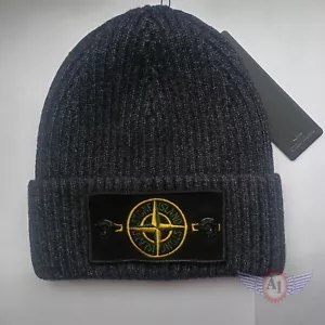 Cappello Stone Island Beanie per uomo donna originale premium invernale caldo grigio scuro - Foto 1 di 6