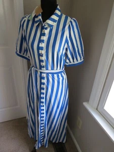 NWT BODEN ROYAL BLUE & WHITE STRIPED DRESS WITH BELT-US 12R UK 16R - Bild 1 von 10