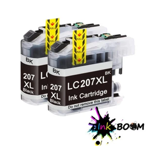 2 Black Ink Cartridge fits Brother LC207 MFC-J4320DW MFC-J4420DW J4620DW - Picture 1 of 1