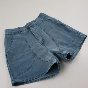 Vtg 90s Patagonia Canvas High Rise 3" Stand Up Hiking Shorts Womens 8 24 25 Blue - Picture 1 of 9