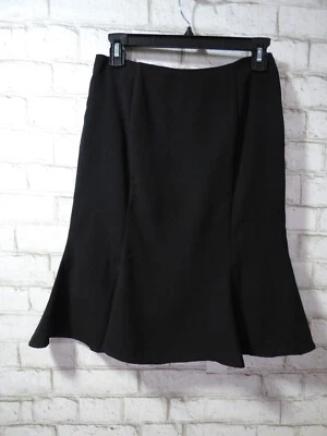 Falda lápiz Chadwicks negra crepé con volantes dobladillo 2 Petite NUEVA C750 Foto 1 de 4