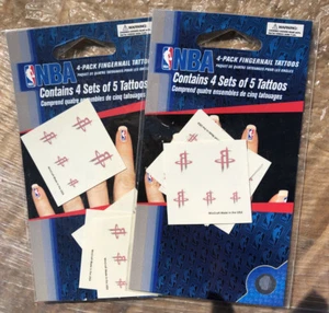 Rockets NBA 4 Pack Nail Tattoos by Wincraft (2 Sets) FREE SHIPPING!!! - Picture 1 of 2