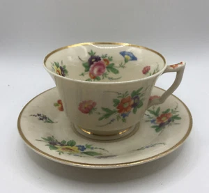 Syracuse China Old Ivory Gold Trim Cup & Saucer Made In America - Picture 1 of 7