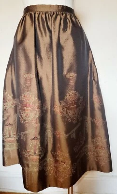 Herve Leger Brown Pocketed Printed Skirt Size 8 - Изображение 1 из 4