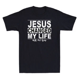 Jesus Changed My Life Asked Me How Christ Devotee Jesus Vintage Men's T-Shirt - Picture 1 of 4
