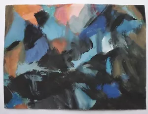 Pintura Tinta Acuarela Composición Abstracta Gerda Henning Herencia - Imagen 1 de 7