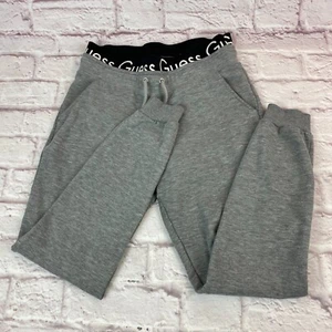 Guess Sweatpants Junior Teens Small Gray Drawstring Logo Fleece Jogger Pants - Picture 1 of 12