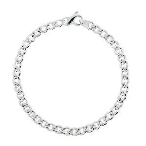 Weißgold Panzerarmband Herren Herren 8 Zoll flach abgeschrägt 6,8 g volle Punze - Bild 1 von 2