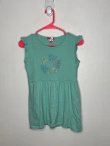 Pink Angel Y2K Peplum Top Girls Size 14 Turquoise Studded Flutter Sleeve - Picture 1 of 4
