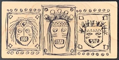 ¿Magenta africano? Sello de goma máscaras tribales Foto 1 de 3