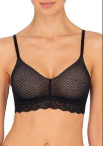 Natori Beyond Cabrio Wireless BH schwarz Spitze Bralette Dreieck weich 32DD - Bild 1 von 6