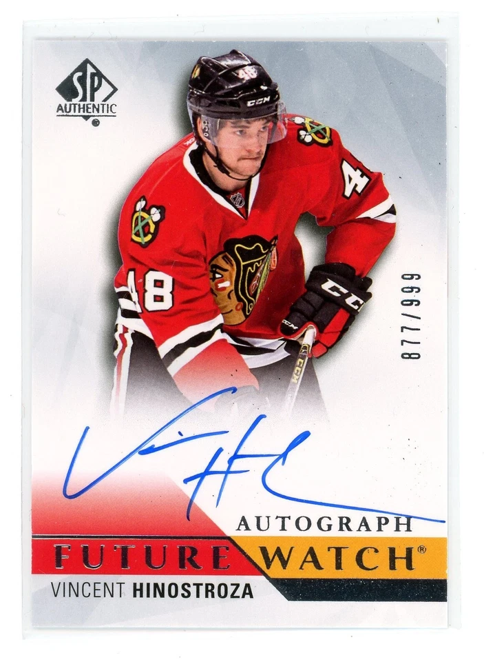 2015-16 SP AUTHENTIC #279 FUTURE WATCH ROOKIE AUTO 877 /999 VINCENT HINOSTROZA - Image 1 of 1