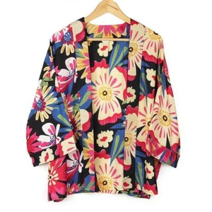 Mujer Floral Kimono Ropa de Playa Blusa Bikini Cárdigan Boho Cubierta Coral Azul - Imagen 1 de 2