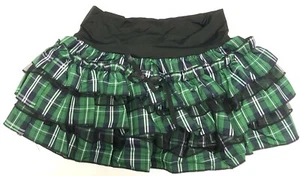 Green Plaid Pettiskirt Skirt Fancy Dress Up Halloween Adult Costume Accessory - Picture 1 of 6