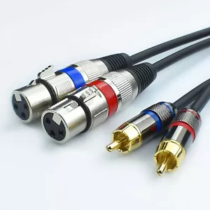 Dual XLR Female to Dual RCA Male Phono Cable Adapter, 5 Feet Balanced 3pin XL... - Picture 1 of 7