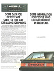 PIONEER CAR RADIO / CASSETTE audio :- Original Vintage 1984 Advert ~ POST FREE