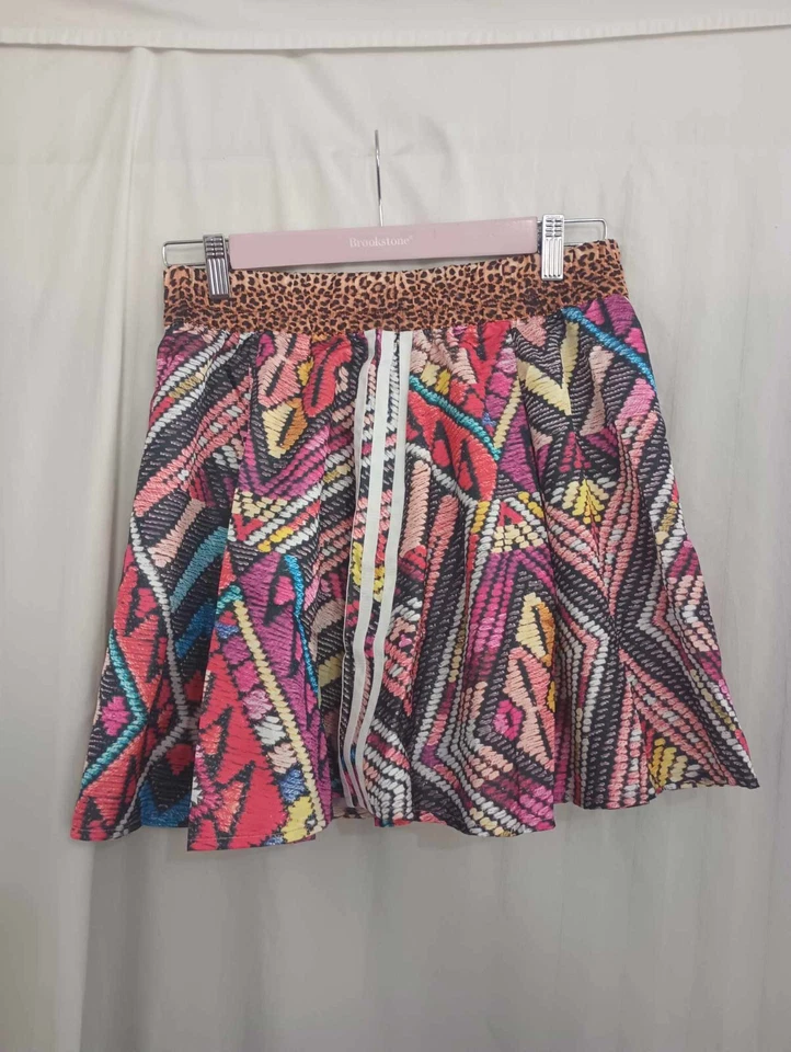 Adidas Farm Río Skirt Original Brazilian Collection Geo Cheetah Pink Red S