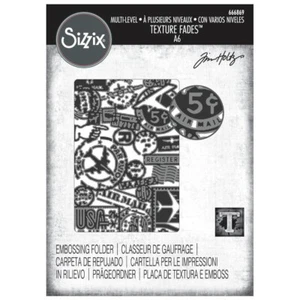Tim Holtz 3-D Texture Fades ~ VAULT AIRMAIL ~ Sizzix Embossing Folder ~ 666869 - Picture 1 of 4