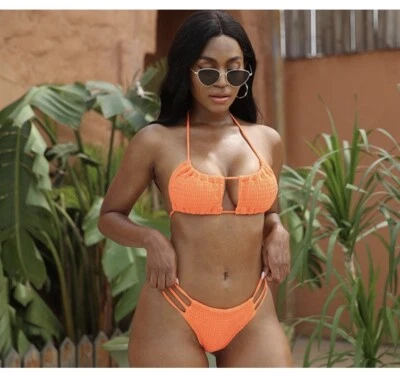 Sexy Bikini Brasileño Naranja Tanga Descarada 2 Piezas Traje de Baño Traje de Baño XL Foto 1 de 4