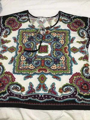 Blusa mujer claudia richard talla M ribete negro Foto 1 de 4