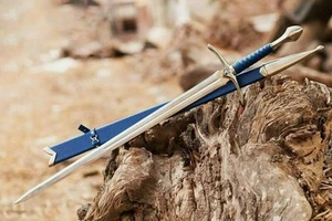 Mittelalter Schwert mit blauer Scheide - dekoratives Schwert aus kohlenstoffreichem Stahl für C - Bild 1 von 8