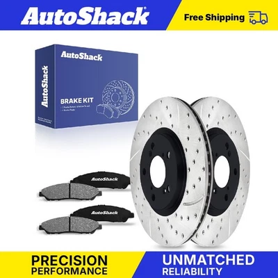 Front Drilled Slotted Brake Rotors Ceramic Pads for Honda Pilot Acura MDX - Изображение 1 из 4