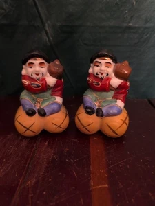 2 Vintage Porzellan KUTANI Figuren "Glücksgötter" handbemalt Daikoku LESEN ⬇️ - Bild 1 von 23