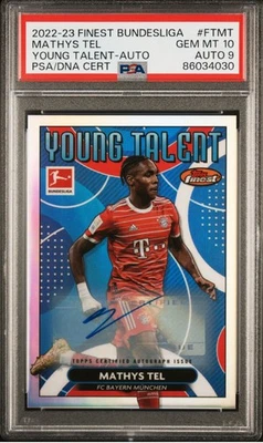 Mathys Tel 2022-23 Topps Finest Bundesliga Young Talents Auto /5 PSA 10 Auto 9 - Image 1 of 2