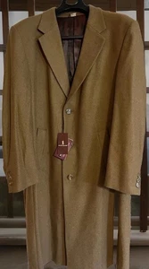 ABRIGO DE VESTIR REPELENTE AL AGUA DE LANA DE LUJO PARA HOMBRE CIANNI CELLINI COLOR Marrón 46L NWT - Imagen 1 de 13