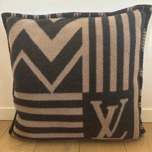 Louis Vuitton Kaschmir Karakorum Kissen Kim Jones Ära Schwarz Beige - Bild 1 von 7