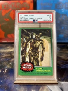 1977 Topps Star Wars C-3PO (Anthony Daniels) Error No. 207 PSA 5 - Picture 1 of 2