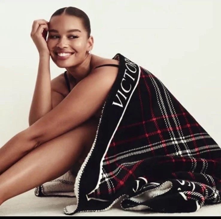 Cobertor de pelúcia VS Sherpa aconchegante fleech xadrez vermelho feriado 2025 - Imagem 1 de 3