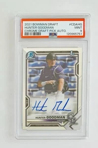 PSA 9 - HUNTER GOODMAN (AUTO - RC) 2021 Bowman 1st Chrome Draft Prospect CDA-HG - Bild 1 von 4