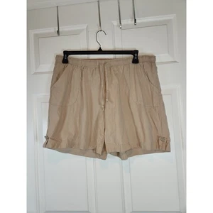 Pantaloncini donna tg XL marrone kaki 100% cotone tasche di Cathy Daniels - Foto 1 di 8