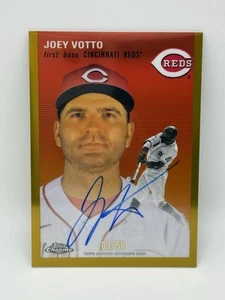 2023 Topps Cromo Platino Aniversario Joey Votto AUTO #'ed 03/50 DORADO-Rojos - Imagen 1 de 8