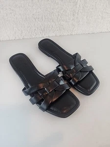 Scarpe basse sandalo slide tessuto filo universale nero taglia 6 - Foto 1 di 5