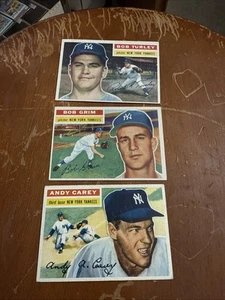 1956 Topps YanKees Lot - CAREY #12 Grim Turley WS Champs - Bild 1 von 20