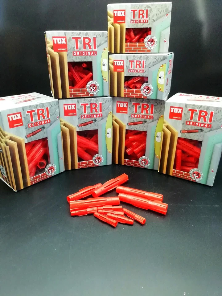 TOX-DÜBEL Original Tox lose TRI Dübel , 5 6 8 10 12 14mm Allzweckdübel ,Hohlraumdübel
