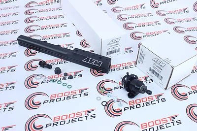 Riel de combustible de aluminio AEM + regulador de presión ajustable para Honda Civic B16A2 B16A3  Foto 1 de 4