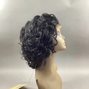 MLA69 #2 Darkest Brown Short Wavy Synthetic Adjustable Free Part Lace Front Wig - Picture 1 of 9