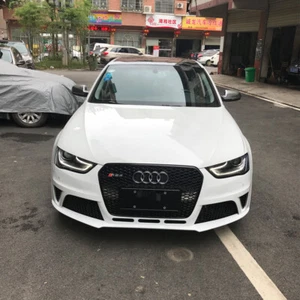 Pour Audi A4 B8.5 & S4 2013-15 Calandre Grille RS4 Noir Brillant Nid Abeille - Imagen 1 de 2