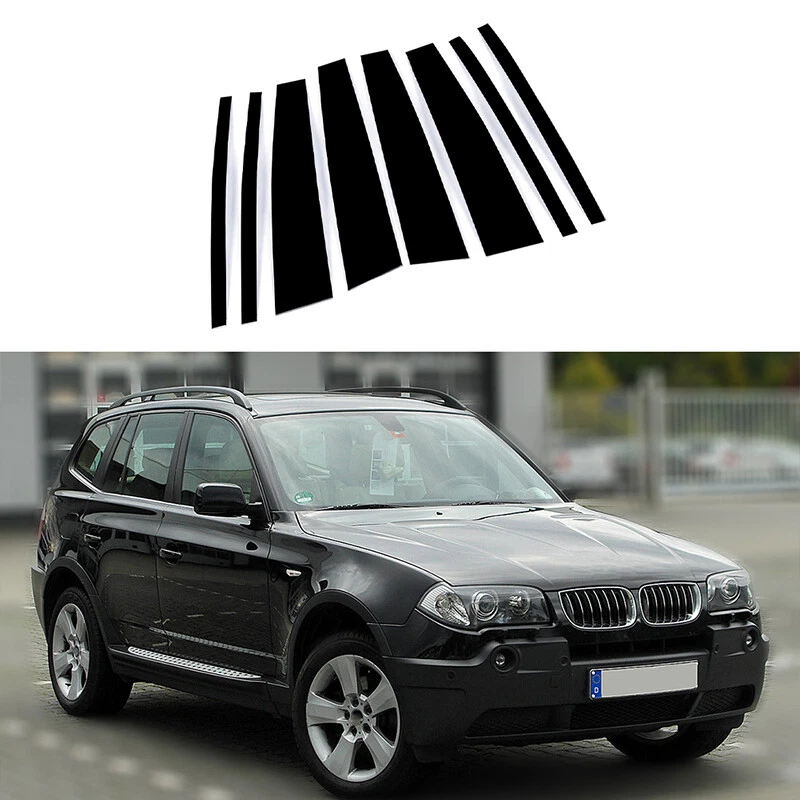 8Pcs Gloss Black Pillar Posts For BMW X3 E83 2004-2010 Door Trim Window Cover — 第 1/4 张图片