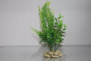 Acuario Cantos Base Planta de Plástico Amarillo & Verde 7 x 6 x 20 CM - Foto 1 di 2