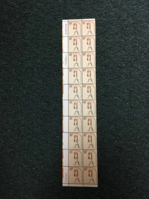 1610 $1.00 Candle Stick.  Shifted Flame. Plate Strip Of 20 MNH - Image 1 of 4