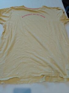Ladies Tshirt Primark L Round Neck Short Sleeves Yellow 22138