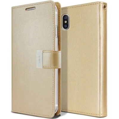 For iPhone X/Xs GOOSPERY Rich Diary Leather Wallet Case GOLD - Image 1 of 3
