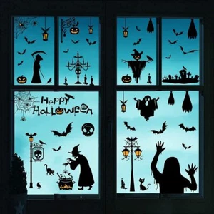 78 pcs. Halloween Spooky Window Wall Glass Sticker Clings Decorations - Picture 1 of 2